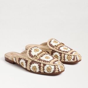 Sam Edelman Brown and Cream Woven Flats